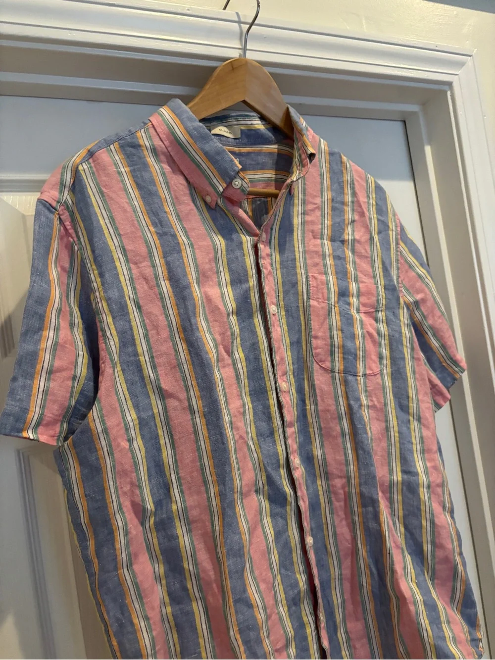 J.Crew Men's Baird McNutt Irish Linen Short-Sleeve Button Down Shirt